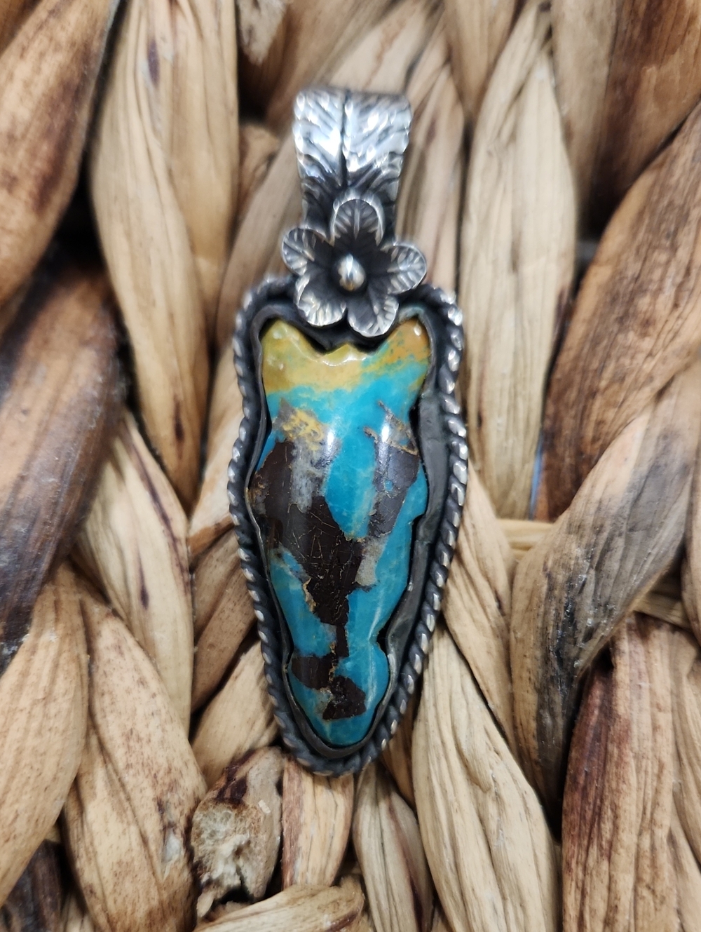 Sterling Silver And Turquoise Handmade Horse Head Pendant